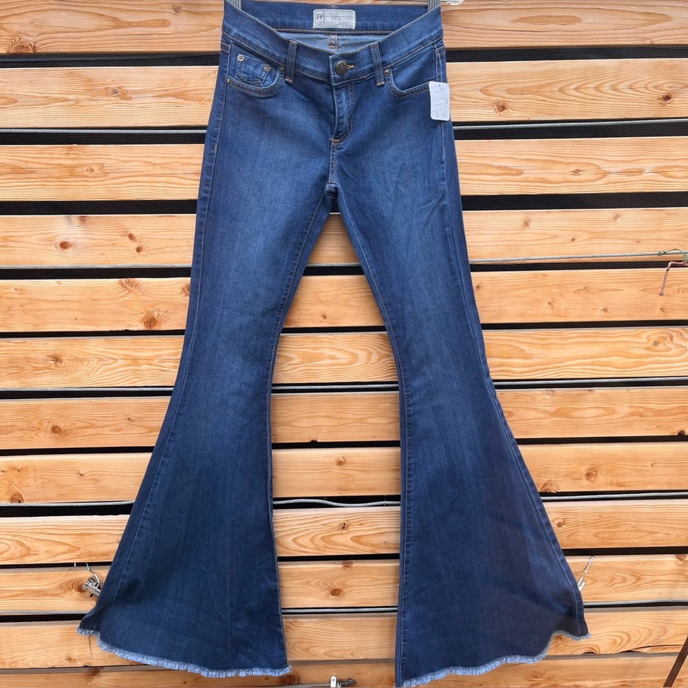 Free People Dark Blue Flare Jeans